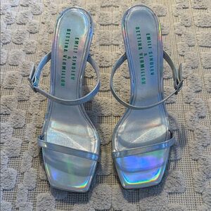 Silver Iridescent Heels